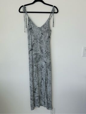 Style Rack Greyish Blue Botanical Slip Maxi Dress